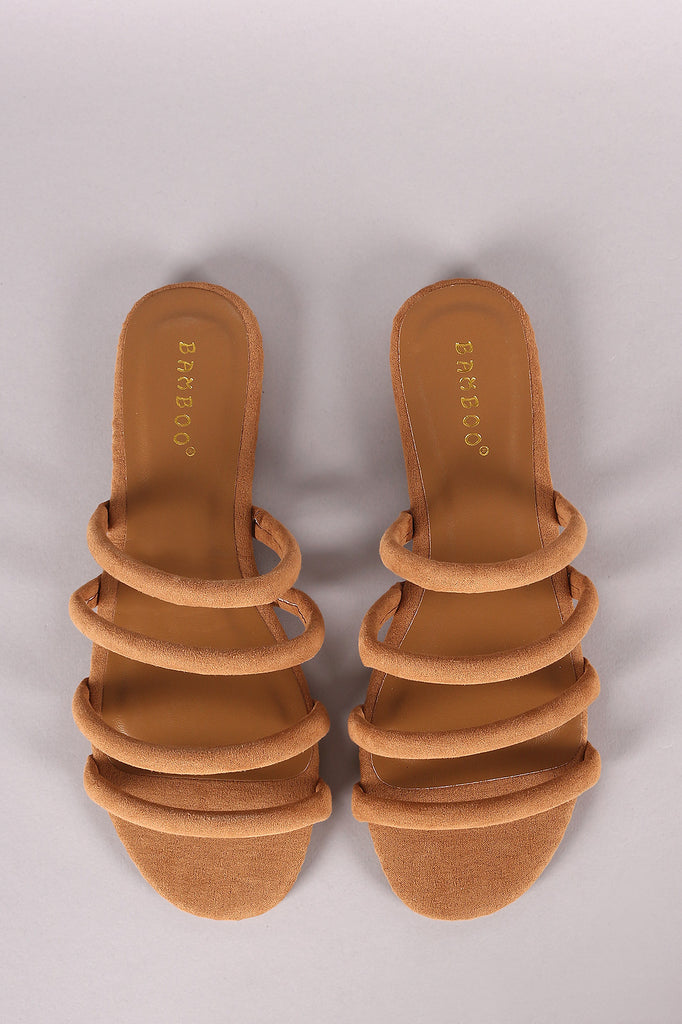 Bamboo Suede Strappy Tube Slide Sandal