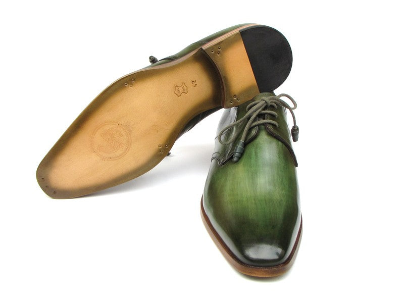 Paul Parkman Men's Green  Derby Shoes  (ID#059-GREEN)